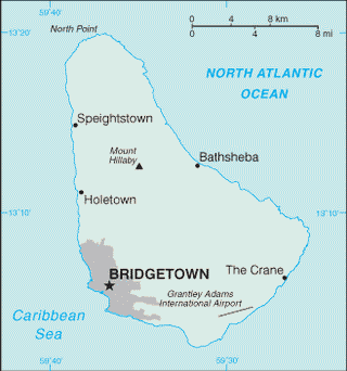 Kaart Barbados