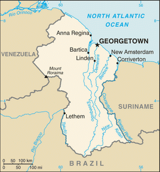 Kaart Guyana