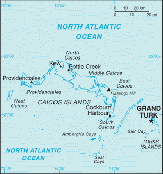 Kaart Turks- en Caicoseilanden