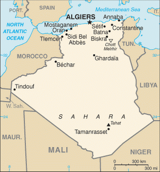 Kaart Algerije