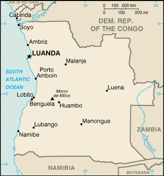 Kaart Angola