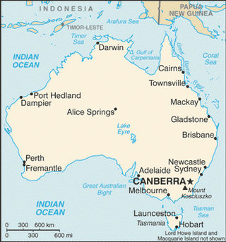 Kaart Australië