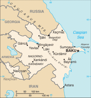 Kaart Azerbeidzjan