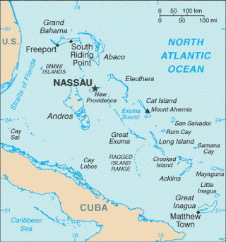 Kaart Bahama's