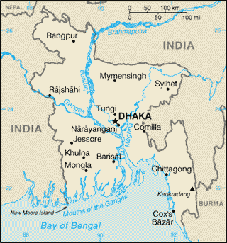 Kaart Bangladesh
