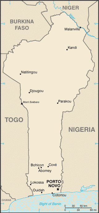 Kaart Benin
