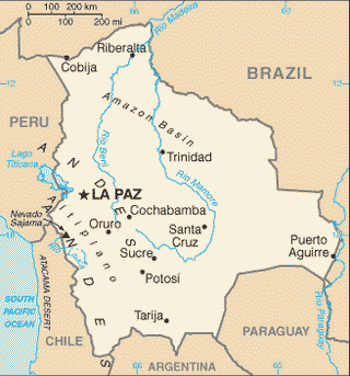 Kaart Bolivia