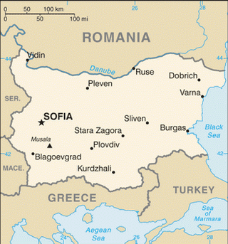 Kaart Bulgarije
