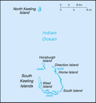 Kaart Cocos Eilanden