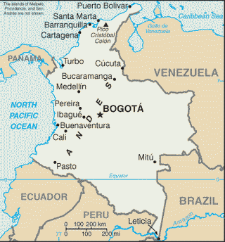 Kaart Colombia