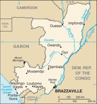 Kaart Congo Brazzaville