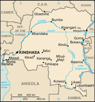 Kaart Congo Kinshasa