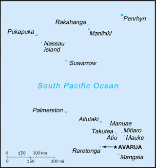 Kaart Cook Eilanden