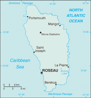 Kaart Dominica