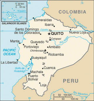 Kaart Ecuador