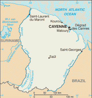 Kaart Frans-Guyana