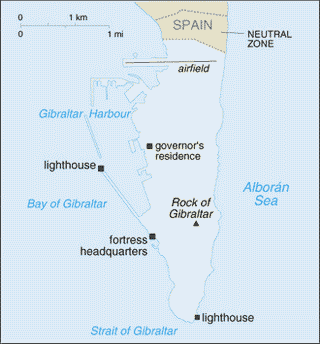 Kaart Gibraltar