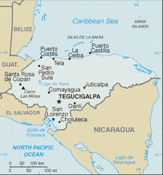 Kaart Honduras