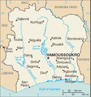 Kaart Ivoorkust