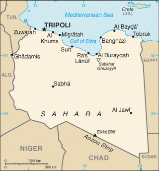 Kaart Libië