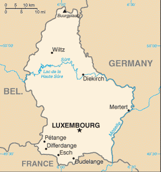 Kaart Luxemburg