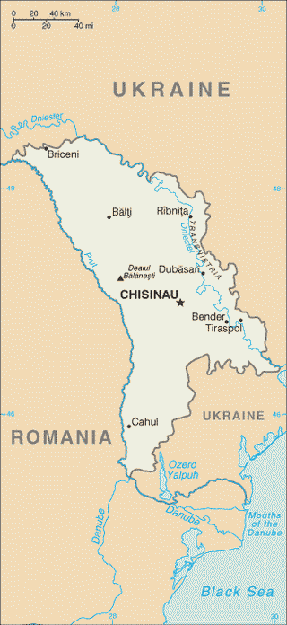 Kaart Moldavië