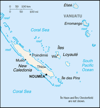 Kaart Nieuw-Caledonië