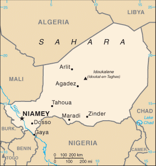 Kaart Niger