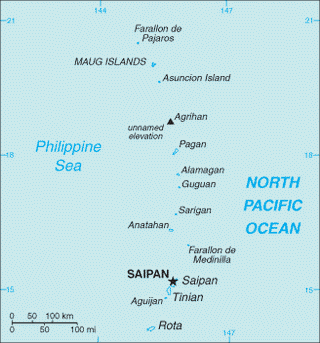 Kaart Noordelijke Marianen