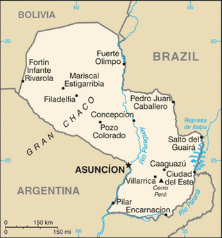 Kaart Paraguay