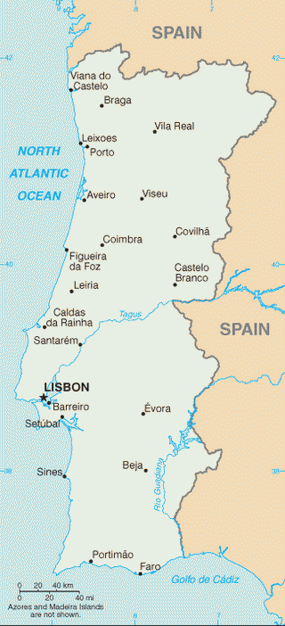 Kaart Portugal