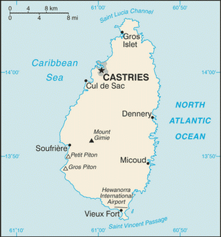 Kaart Saint Lucia