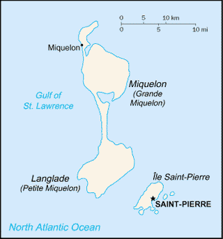 Kaart Saint-Pierre en Miquelon