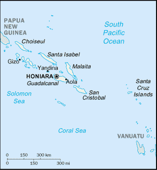 Kaart Salomonseilanden