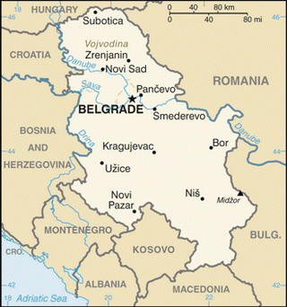 Kaart Servië