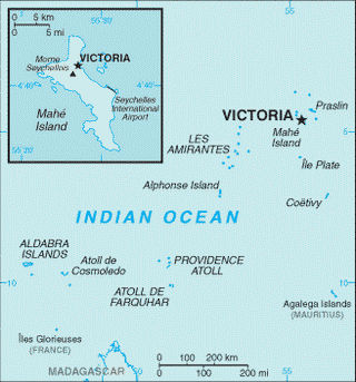 Kaart Seychellen