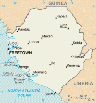Kaart Sierra Leone