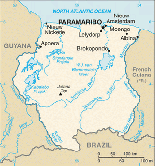 Kaart Suriname