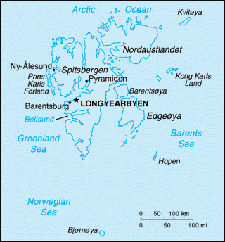 Kaart Spitsbergen
