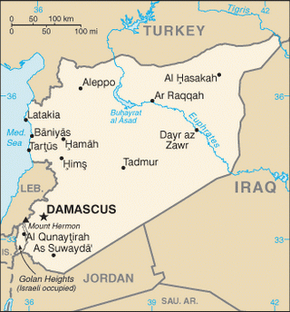 Kaart Syrië