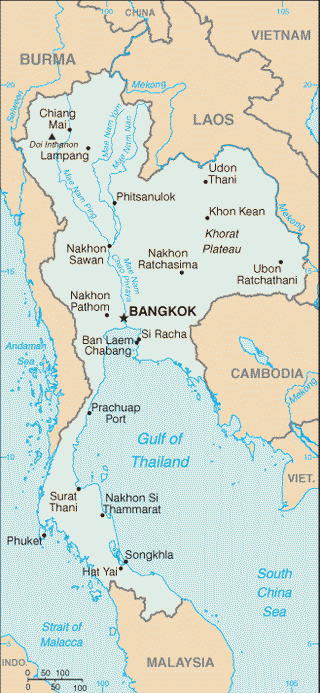 Kaart Thailand
