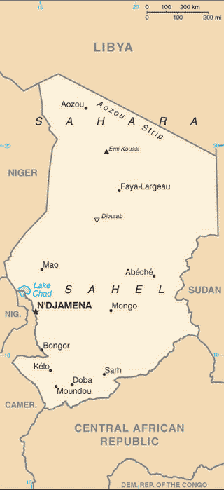 Kaart Tsjaad