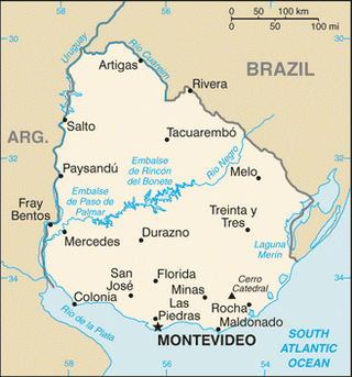 Kaart Uruguay