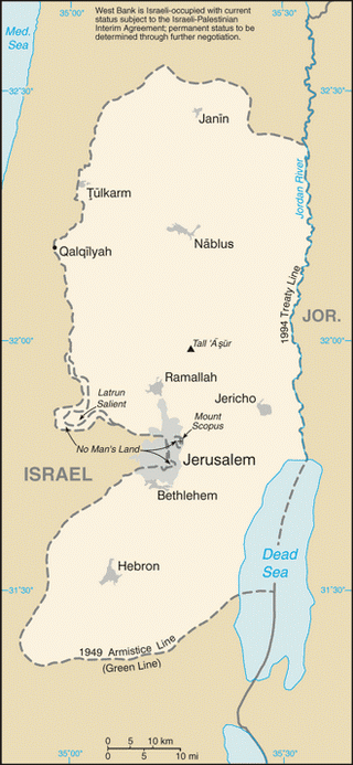 Kaart Westelijke Jordaanoever