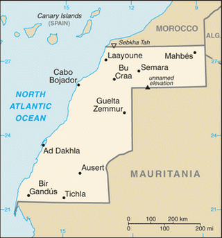 Kaart Westelijke Sahara