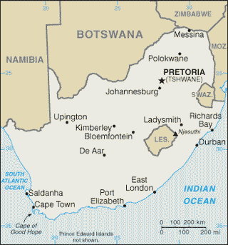Kaart Zuid-Afrika