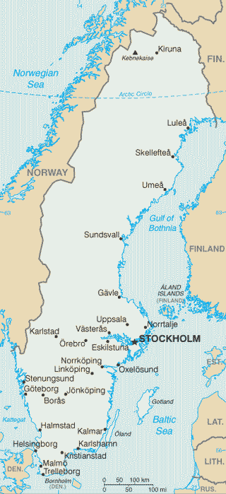 Kaart Zweden